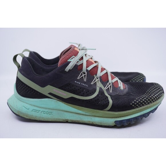 Nike React Pegasus Trail 4 Men's Size 14 Running Shoes Black Mint Foam - Picture 1 of 6